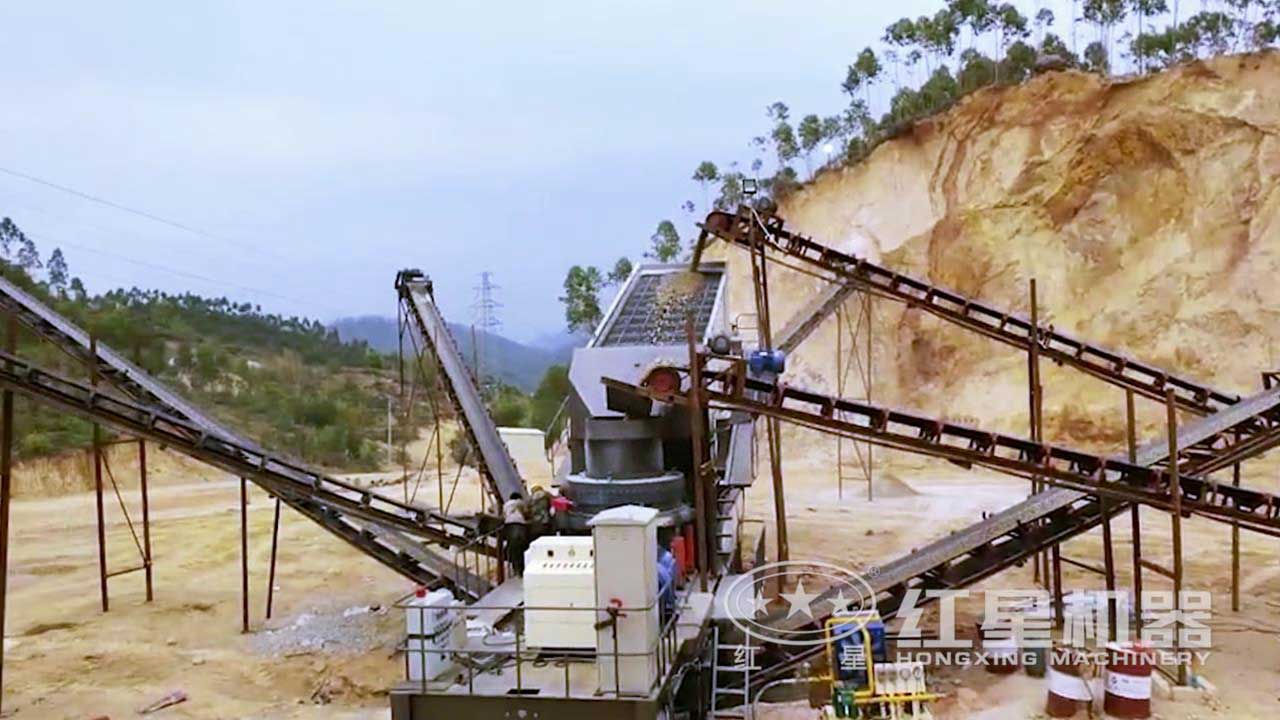 一小時100噸移動式破碎機-廣東客戶現(xiàn)場
